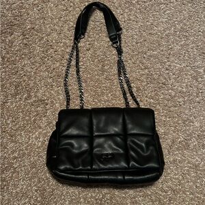 Black Quilted Chain Shoulder Bag